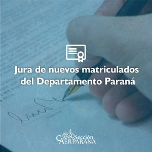 Jura de nuevos matriculados del departamento Paraná
